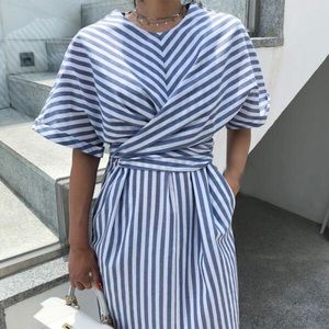 NWT blue striped dress
